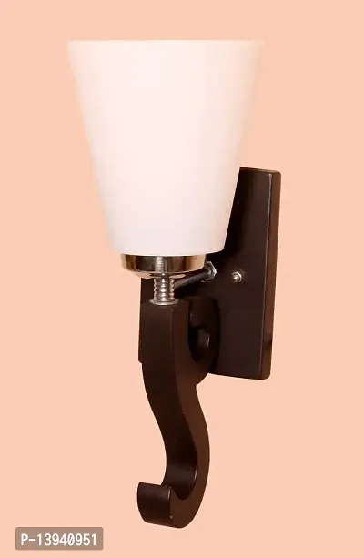 kinis S Shape Bend Tapper Wall Light/Wall Lamp to D?cor Home/Living Room/Bedroom/Office/Dining/Cafe/Restaurants, Brown and Milky-thumb3