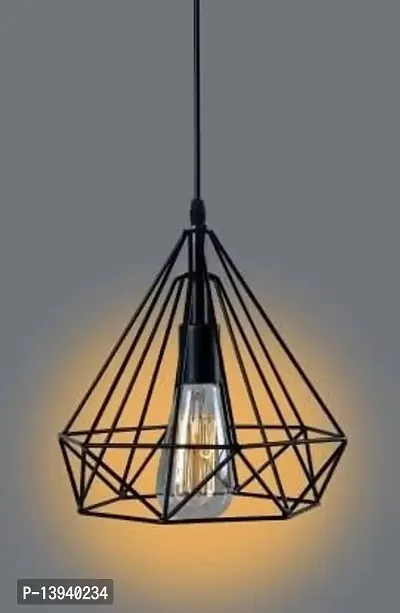 kinis Decorative Hanging Lamp/Pendant Lamp/Ceiling Light to D?cor Home/Living Room/Bedroom/Office/Dining/Cafe/Restaurants, Diamond Shape, Black-thumb0