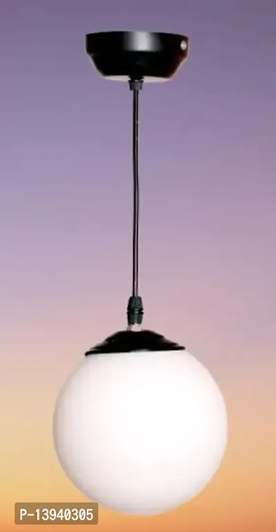 kinis Decorative Hanging Lamp/Pendant Lamp/Ceiling Light to D?cor Home/Living Room/Bedroom/Office/Dining/Cafe/Restaurants, Doom Milky Glass, White-Milky
