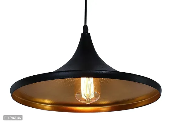 kinis Decorative Hanging Lamp/Pendant Lamp/Ceiling Light to D?cor Home/Living Room/Bedroom/Office/Dining/Cafe/Restaurants, Tawa Shape, Black-thumb3