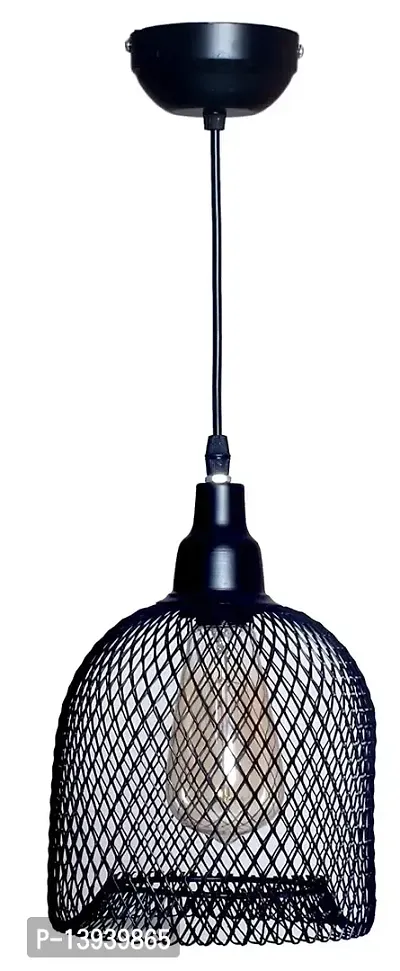 kinis Decorative Hanging Lamp/Pendant Lamp/Ceiling Light to D?cor Home/Living Room/Bedroom/Office/Dining/Cafe/Restaurants, Cup Jaali Design, Black-thumb2