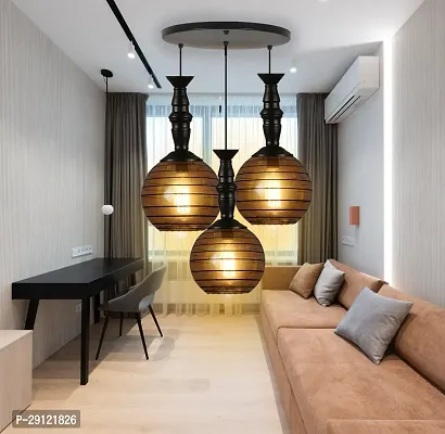 kinis Classic Globe Round THAALI Round Cluster Pendant Light/Cluster Hanging Light/Cluster Ceiling Light/Three Pendant Lamp to Deacute;cor Home/Living Room/Bedroom/Office/Dining/Cafe/Restaurants-thumb0