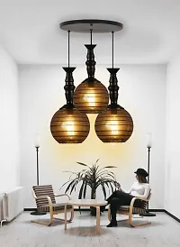 kinis Classic Globe Round THAALI Round Cluster Pendant Light/Cluster Hanging Light/Cluster Ceiling Light/Three Pendant Lamp to Deacute;cor Home/Living Room/Bedroom/Office/Dining/Cafe/Restaurants-thumb3
