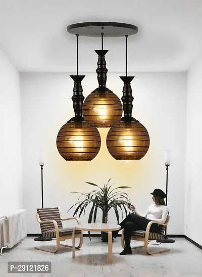 kinis Classic Globe Round THAALI Round Cluster Pendant Light/Cluster Hanging Light/Cluster Ceiling Light/Three Pendant Lamp to Deacute;cor Home/Living Room/Bedroom/Office/Dining/Cafe/Restaurants-thumb4
