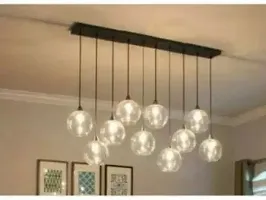 kinis Clear Doom 10 Lights for Living Room Chandelier Hanging Light for Dining Drop Light Lights for Ceiling Chandelier for Dining Lights for Dining Area Chandelier, Clear-thumb1