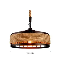 kinis Vintage Hemp Rope Circular Decorative Hanging Lamp/Pendant Lamp/Ceiling Light to Deacute;cor Home/Living Room/Bedroom/Office/Dining/Cafe/Restaurants, Beige-thumb2