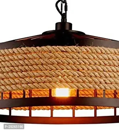 kinis Vintage Hemp Rope Circular Decorative Hanging Lamp/Pendant Lamp/Ceiling Light to Deacute;cor Home/Living Room/Bedroom/Office/Dining/Cafe/Restaurants, Beige-thumb5