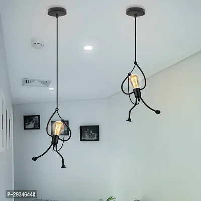 kinis Nordic Black KIN-211 Hanging Lamp/Pendant Lamp/Ceiling Light to Deacute;cor Home/Living Room/Bedroom/Office/Dining/Cafe/Restaurants, Pack of 2