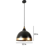kinis KIN-722 Dome Hanging Light Black with Gold Shade Modern Ceiling Pendant Lamp Adjustable Cord Ceiling Light for Bedroom Living Dining Room(Bulb not Included) (Pack of 1)-thumb2