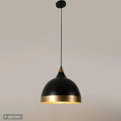kinis KIN-722 Dome Hanging Light Black with Gold Shade Modern Ceiling Pendant Lamp Adjustable Cord Ceiling Light for Bedroom Living Dining Room(Bulb not Included) (Pack of 1)-thumb5