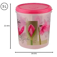 Garden Printed Container Set - Blue (3 PCS) - 5 L, 7.5 L, 10 L Plastic Utility Container (Pack of 3, Pink)-thumb1