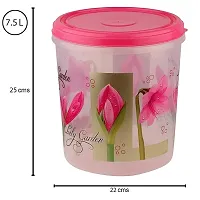 Garden Printed Container Set - Blue (3 PCS) - 5 L, 7.5 L, 10 L Plastic Utility Container (Pack of 3, Pink)-thumb2