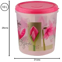 Garden Printed Container Set - Blue (3 PCS) - 5 L, 7.5 L, 10 L Plastic Utility Container (Pack of 3, Pink)-thumb3