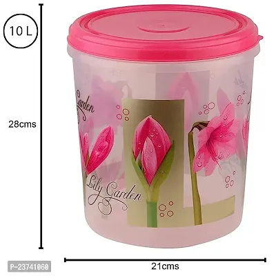 Garden Printed Container Set - Blue (3 PCS) - 5 L, 7.5 L, 10 L Plastic Utility Container (Pack of 3, Pink)-thumb4