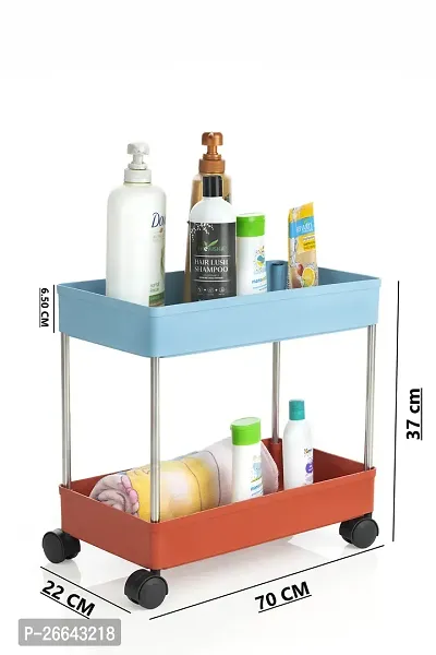 Plastic Kitchen baskets Storage Trolley Rack with Caster Wheels, Rolling Utility Cart Slide Out Storage Shelves Space Saving Home Storage Organizer Racks for kitchen-thumb2