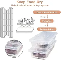H P PLASTIC. 6 Fridge Storage Boxes Fridge Organizer with Removable Drain Plate and Lid Stackable Fridge Storage Containers(1500ML)-thumb1