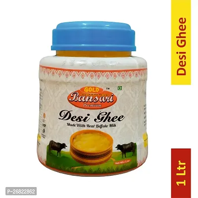 Gold Bansari Premium Pure Desi buffalo Ghee Better DigestionImmunity 1 Litre (Pack Of 1)-thumb0