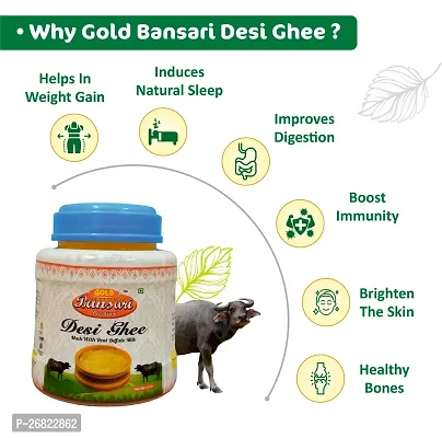 Gold Bansari Premium Pure Desi buffalo Ghee Better DigestionImmunity 1 Litre (Pack Of 1)-thumb4