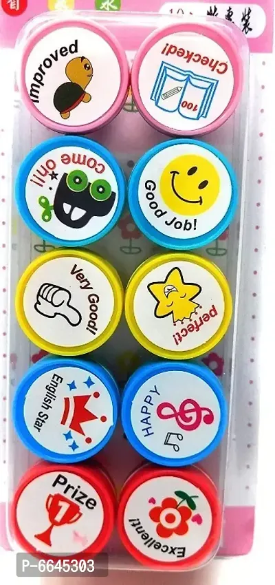Stamps for Kids (Motivation) - Set of 10 Stamp, Multicolor-thumb0