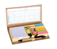 Eco-Friendly Stationary Set with Paper Clips, Stapler, Sticky Notes, Calendar, Pen-thumb1