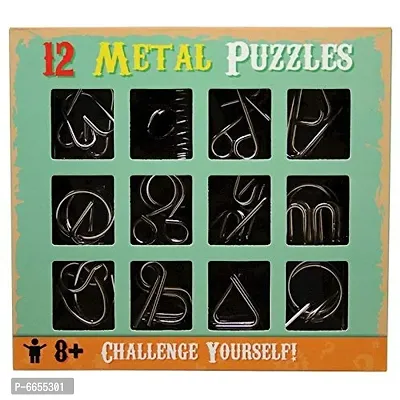 12 Challenging Metal Puzzles for Kids/Teenagers Age 3-thumb0