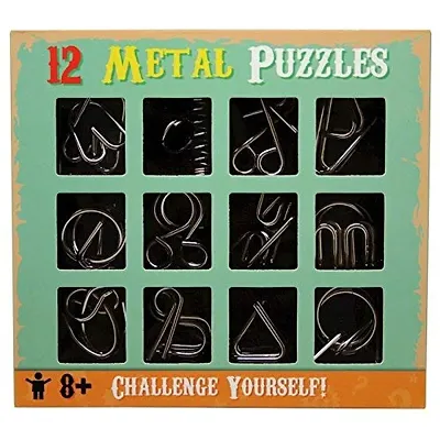 12 Challenging Metal Puzzles for Kids/Teenagers Age 3