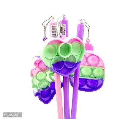 Pop it Pen Cap Push Fidget Reliver Stress Toys Bubble Popit Soft Squishy Anti-Stress Toy Children Antistress Box Pop Gifts Toy (Pack of 3Pcs)-thumb2