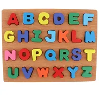 Montessori Wooden 3D Letter Number Toys Block Matching Board Wooden Puzzle Hand Grab Board Chunky Blocks Baby Toy - Letters and Number-thumb1