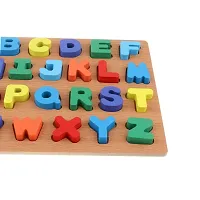 Montessori Wooden 3D Letter Number Toys Block Matching Board Wooden Puzzle Hand Grab Board Chunky Blocks Baby Toy - Letters and Number-thumb2