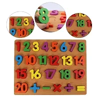Montessori Wooden 3D Letter Number Toys Block Matching Board Wooden Puzzle Hand Grab Board Chunky Blocks Baby Toy - Letters and Number-thumb3