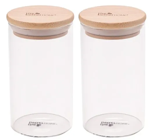 The Better Home Borosilicate Glass Jar for Kitchen Storage (300ml) | Kitchen Container Set and Storage Box , Glass Containers with Lid | Air Tight Containers for Kitchen Storage