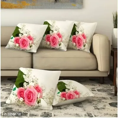 SELF DESIGN CUSHION COVER SET OF 5 ,SIZE 16inch X 16 inch-thumb0