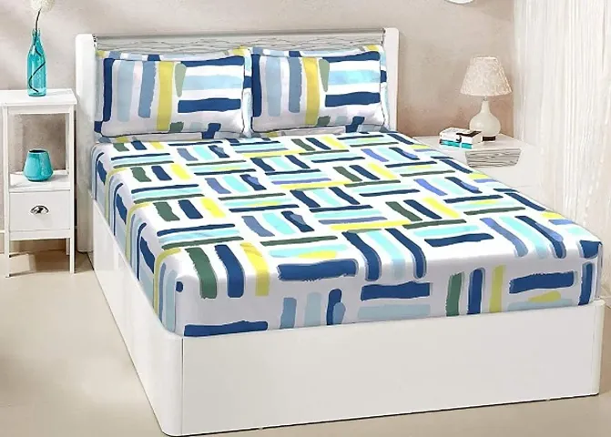 Printed Double Bedsheet with 2 Pillow Cover