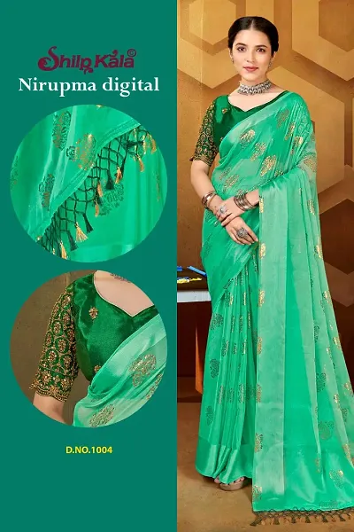 Elegant Chiffon Saree with Blouse piece For Women