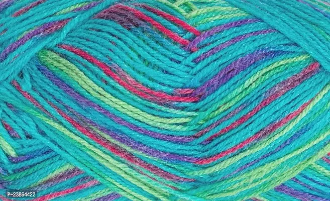 Premium Quality Woafashions Mayuri Hand Knitting Yarn (Multi Bobby Blue)