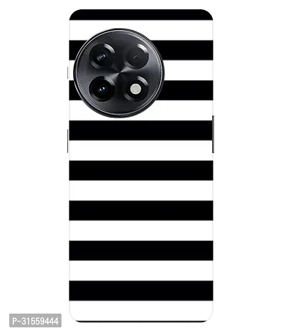 Pattern Creations Black and White Stripes Back Cover For OnePlus 11R-thumb0