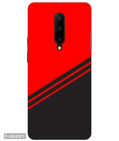 Pattern Creations abstract red-black design flat line Back Cover For OnePlus 7 Pro-thumb0