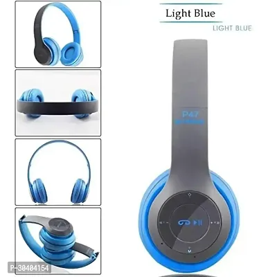 P47 Headphone/Bluetooth Headsphone/Wireless Headset Bluetooth Without Mic Headset(Green, Black, On The Ear)-thumb0