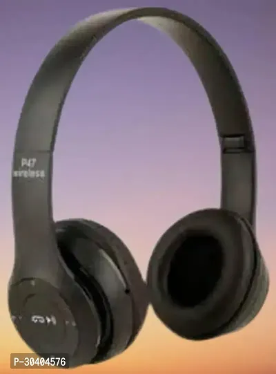 P47 Wireless On Ear Headphones with Stereo Memory Card Support with mic-thumb0