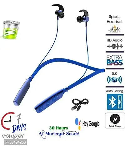 PODS 235 Neckband Hands-Free Calling inbuilt With Mic, Extra Deep Bass Hands-Free Call/Music, Sports Earbuds, Sweatproof Mic Headphones with Long Battery Life and Flexible Headset