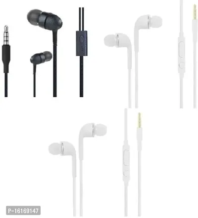 Pack of 3-Tangle-free Wired Earbuds with Mic for Easy Communication on the Go