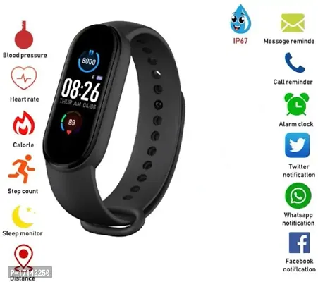 Advanced Technology on Your Wrist: M5 Intelligence BT Wristband Smartwatch with Touchscreen Display and Bluetooth Connectivity-thumb0