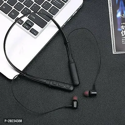Azkiya B11 Neck Band Bluetooth Headset (Black, In the Ear)-thumb0