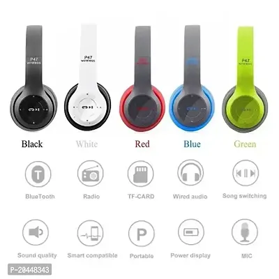 Headphone P47 Earphone Wireless BT Foldable with Mic,FM,TF Bluetooth Headset-thumb3