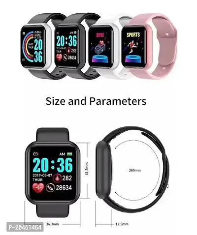 Stylish D20 Smart Watch Men Women SpO2 Monitoring Utra HD DisplayPhone Notification Step Counter Smart Watch-thumb2