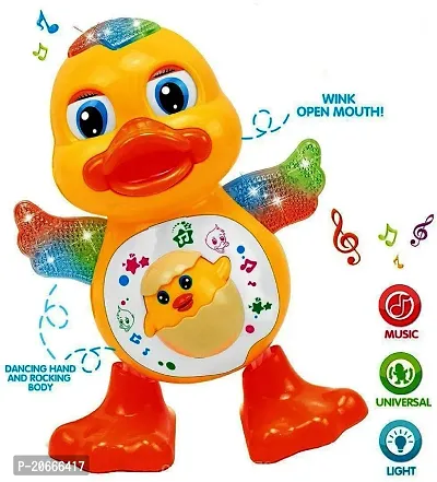 Musical Dancing Duck Toy with Vibrant FlashLight  Sound For Kids 3 Months  Up-thumb0