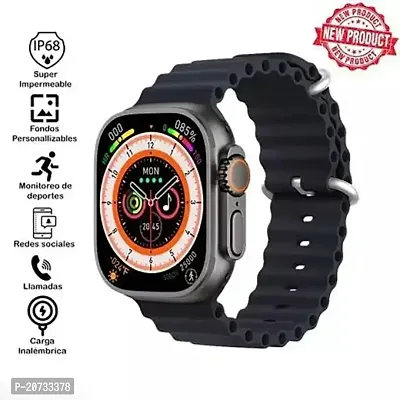 S8 Ultra Smartwatch with 2.05 HD Display, Bluetooth Calling, Multiple Watch Faces, Spo2 Monitoring  Heart Rate Monitoring, Call Notification, Bluetooth Camera (Black)