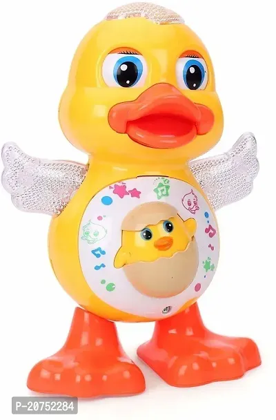 Battery Powered Musical Dancing Duck Toy Flashing Light Interesting Waddle Toy Gift Toddlers-thumb0