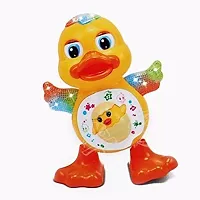 Battery Powered Musical Dancing Duck Toy Flashing Light Interesting Waddle Toy Gift Toddlers-thumb1