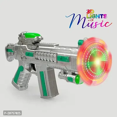 Musical Space Toy Gun for Kids|with Laser Light Colorful 3DLight Effects  Music-thumb0